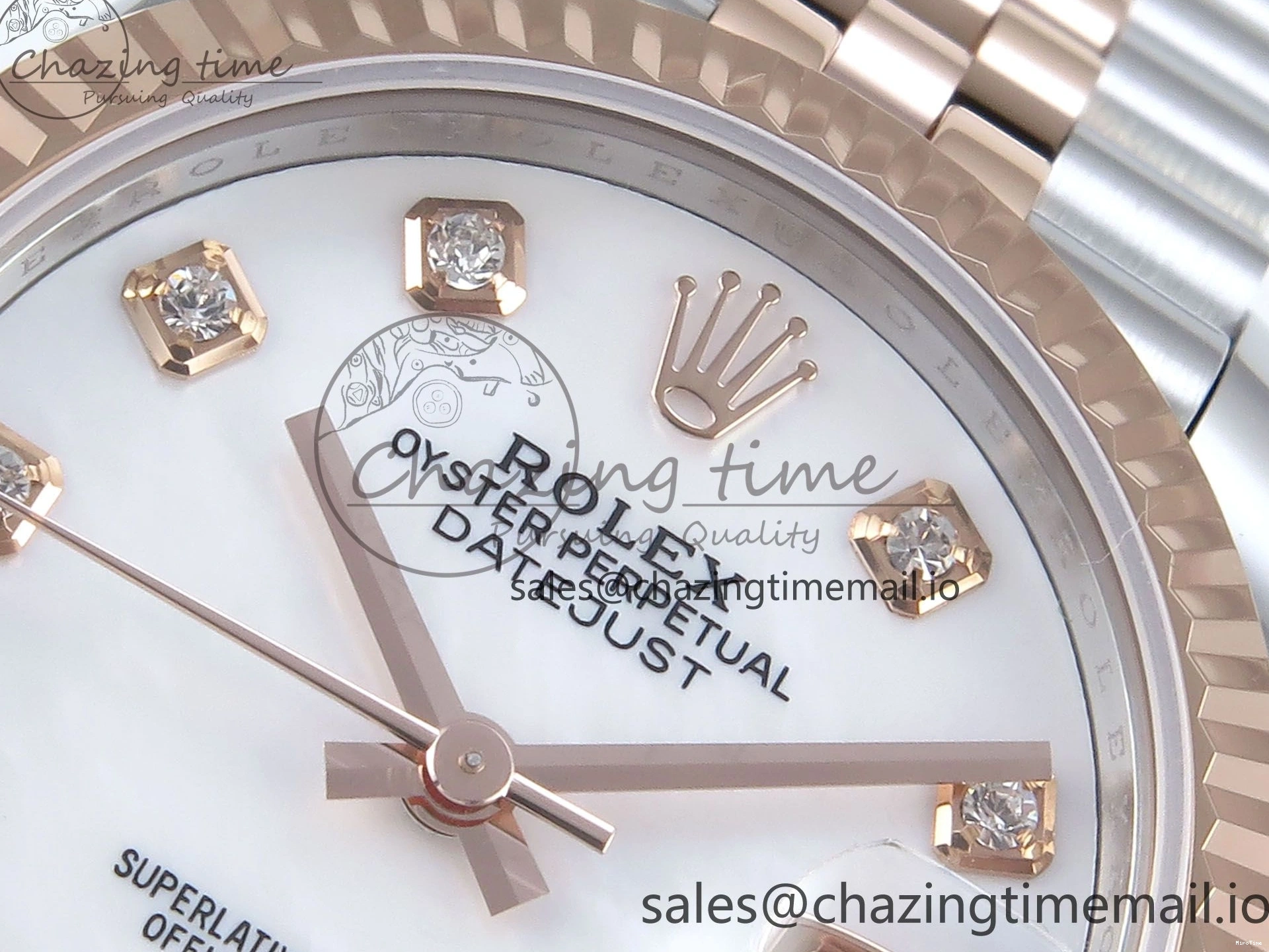 MiroTime 0102 QuickDry DateJust 31 278271 ARF 1:1 Best Edition 904L Steel White MOP Diamonds Dial on SS RG Jubilee Bracelet ETA 517